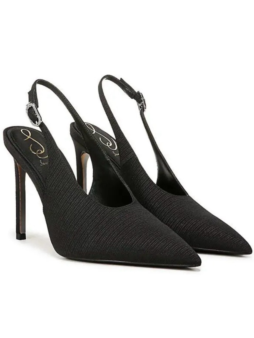 Sam Edelman Alina Black Slingback Pointed Toe Stiletto Pumps Size 9